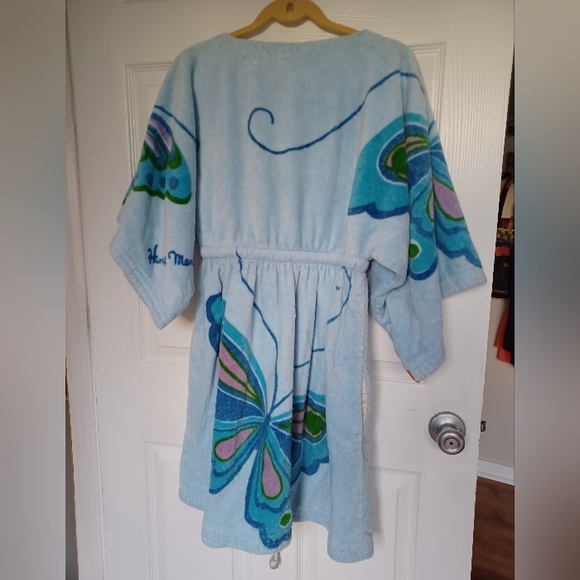 RARE!!! Vintage Hanae Mori Butterfly Kaftan Dress/Cover-up - Picture 2 of 9